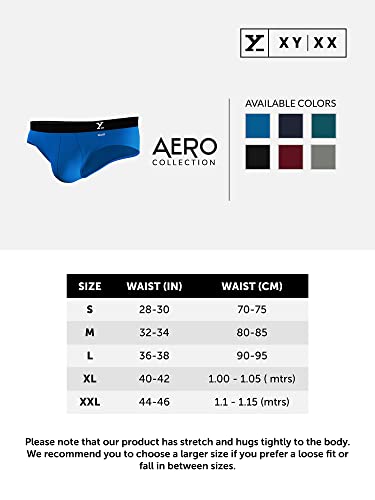 XYXX Men's Aero Super Combed Cotton Regular Fit Solid Antibacterial Briefs with No Marks Waistband (Pack of 2) (₹425.00 with 29 percent savings)