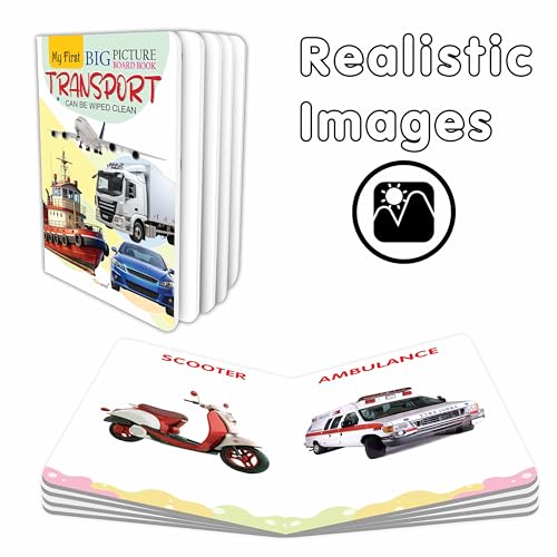 My First Big Picture Board Book Transport :- Kids early learning transport guide, Vehicle Names with Colourful Pictures, Colourful Early Learning for Kids (Board book)