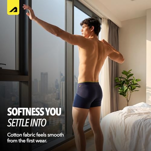 Boldfit Trunk Underwear for Men, Cotton Stretch Innerwear, Ultra-Soft Lightweight Boxer Briefs, No-Ride-Up Fit, Open Fly, Moisture-Wicking, Anti-Bacterial, Plush No-Mark Waistband (₹799.00 with 38 percent savings)