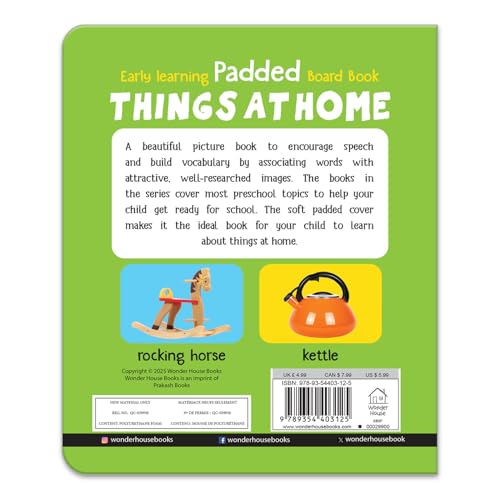 My First Padded Book of Things at Home: Early Learning Board Book for Kids | Learn About Everyday Household Objects with Bright, Real-Life Pictures | Durable Padded Board Book for Babies, Toddlers & P (Hardcover)