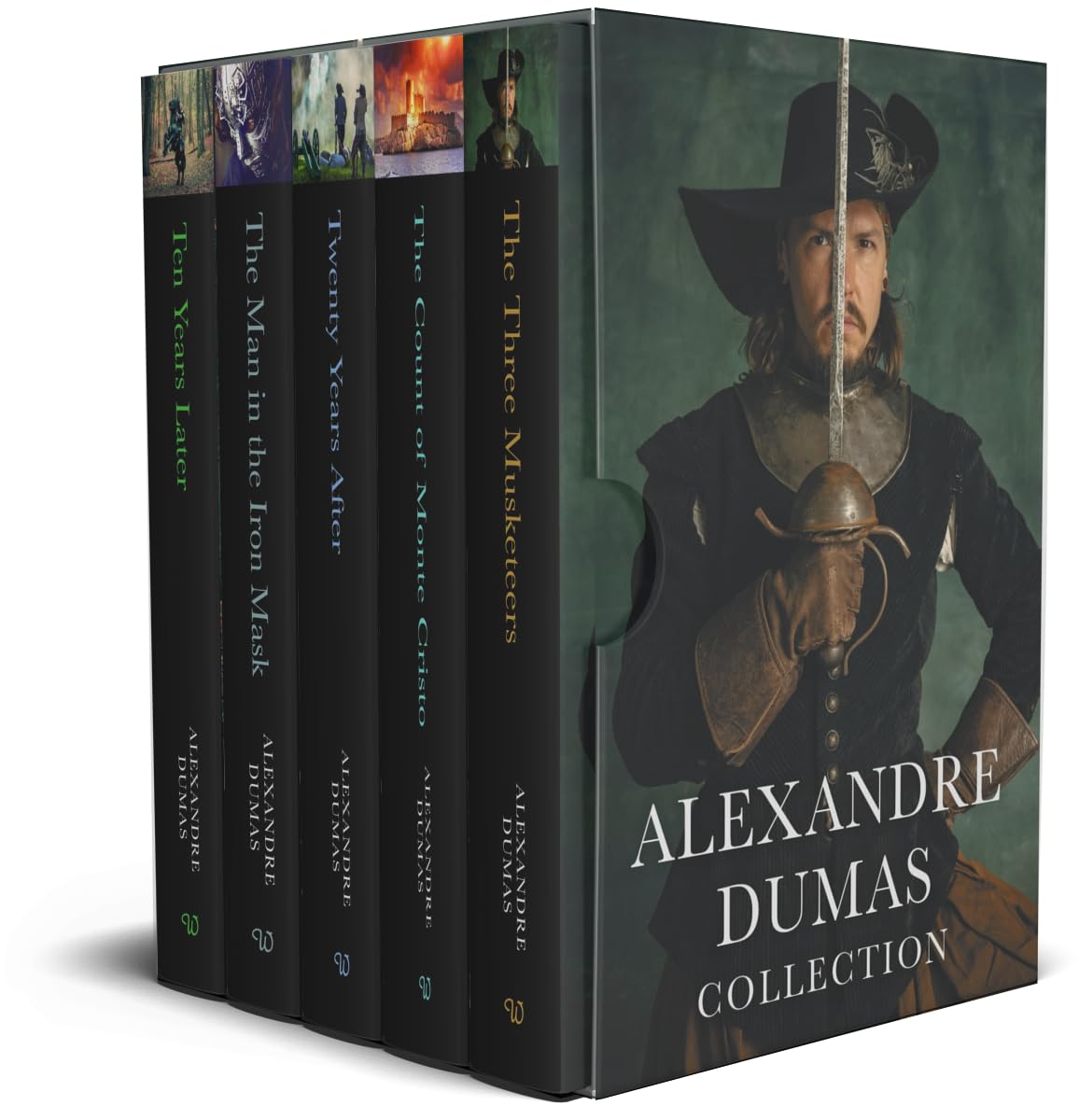 Complete Novels OF Alexander Dumas 5 Books Collection Set(The Three Musketeers,Twenty Years Later,Ten Years Later,The Count of Monte Cristo,The Man in the Iron Mask)