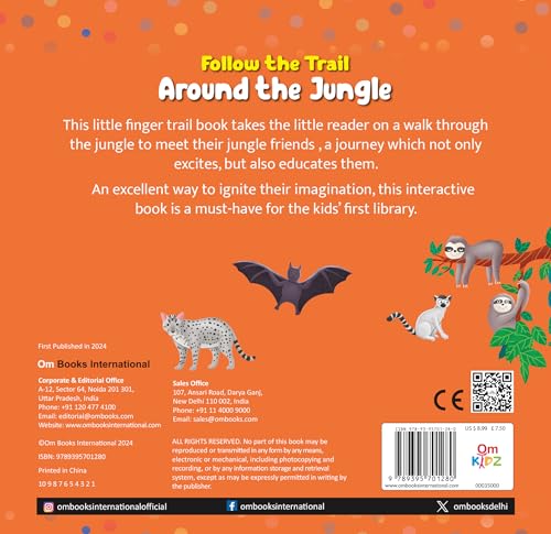 Board Book: Follow the Trail Around the Jungle- Activity Book for Children Age 3-5 Years (Board book)