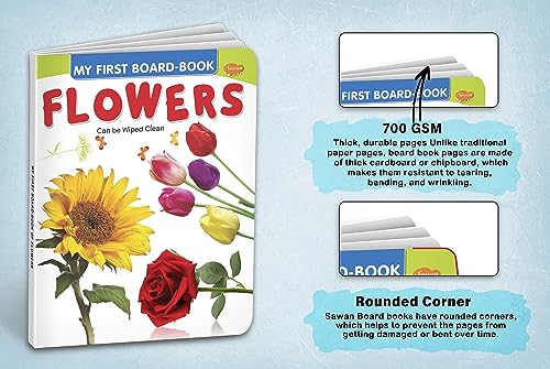 My First Board Books Flowers | Big Size Board Book For Kids By Sawan (Hardcover)