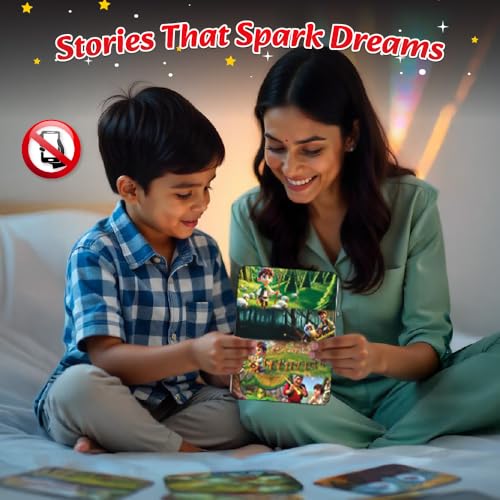 Bedtime Fantasy and Fairy Tales Flashcards for Kids, 51 Colourful & Short Stories Flashcards for 3-6 Years Old, Montessori Educational Toy (Cards)