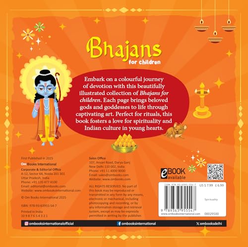 Bhajans for Children - Illustrated Board book for kids | Hindi and English Language | Age: 3+ | Collection of Simple and Devotional Bhajans (Board book)