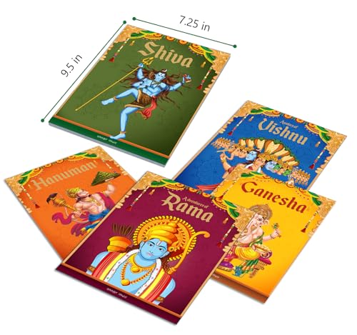 Children's First Mythology Stories (Illustrated) - Pack of 5 books (Ram, Shiva, Hanuman, Ganesha, Vishnu) - Storybook for Kids - Folklore - Traditional Values - 6 years to 10 years (Paperback)