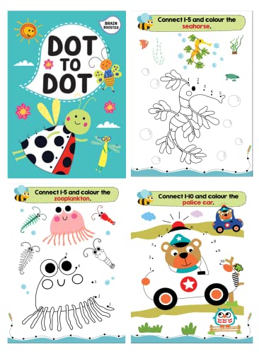 Brain Booster Activity Bag for Kids & Children |Set of 10 Books| Dot to Dot,Look & Find,How Many,Mazes,Difference,Reasoning,Sort,Word Search,Jumble (Product Bundle)