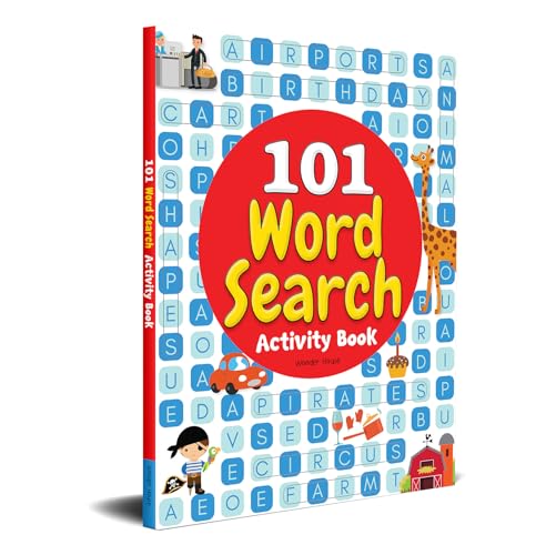 101 Word Search Activity Book: Large Grid Word Search Puzzles for Kids With Attractive Illustrations I Ages 3-6 I Vocabulary building I Learn new Words I Motor Skills improvement I 4 Hours of fun (Hardcover)