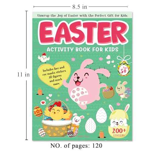 Easter Activity Book for Kids Mazes, Coloring, Word Games & More | Ages 4–8 | 2.5+ Hours of Springtime Fun and Learning (Paperback)