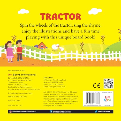 Board Book: Tractor Wheel Book - Wheel books for kids - Board Book for Children Age 1-3 Years (Board book)