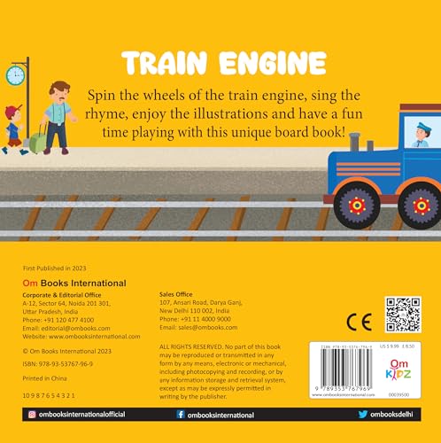 Board Book: Train Engine Wheel Book - Wheel books for kids - Board Book for Children Age 1-3 Years (Board book)