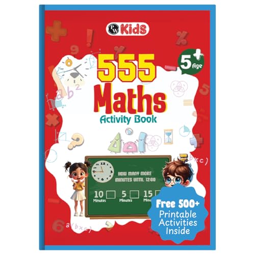 555 Maths Activity Book for Kids Ages 5-10 Years, Fun Math Puzzles, Shapes, Numbers, Brain Games & Practice Sheets, Educational Learning Workbook (Paperback)