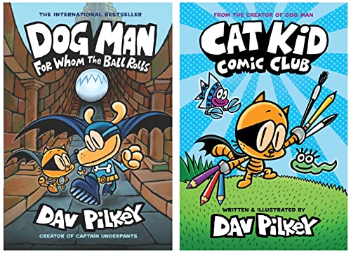 Cat Kid Comic Club+Dog Man: For Whom the Ball Rolls: From the Creator of Captain Underpants (Dog Man #7) (Product Bundle)
