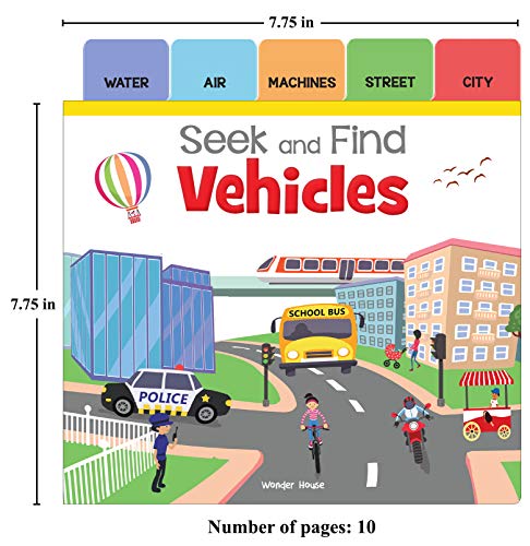Seek And Find - Vehicles : Early Learning Board Books With Tabs (Board book)