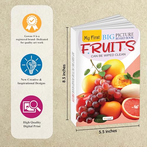 My First Big Picture Board Book Fruits : Fun educational books for toddlers, Learning book for preschoolers, Picture board book for kids, Montessori learning book for toddlers (Board book)
