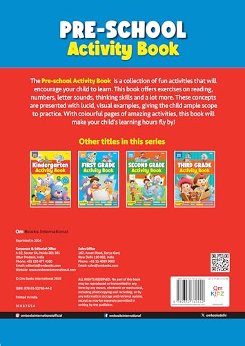 Preschool Activity Book: 320 Pages of Fun Learning Activities for Ages 3-4 – Letters, Alphabets, Numbers, Shapes, Colouring, Puzzles, Tracing & More (Paperback)