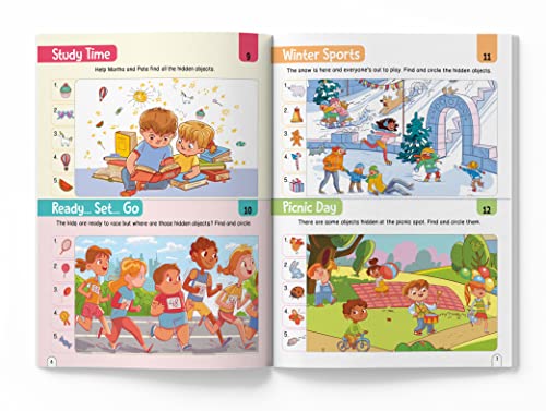 101 Spot the Hidden Objects Activity Book Boost Focus, Visual Discrimination & Observation Skills | Fun and Engaging Puzzles with Thematic Scenes | Ages 4–8 | 2 Hours of Screen-Free Brain-Boosting Fun (Paperback)