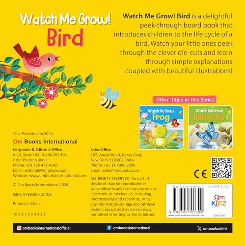 Board Book: Watch Me Grow! Bird- Activity Book for Children Age 3-5 Years (Board book)