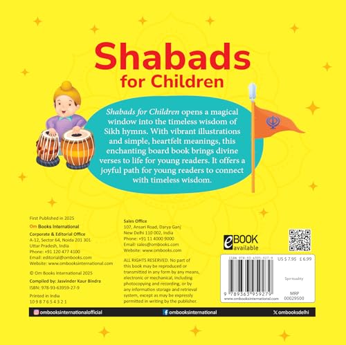 Shabads for Children – Padded Board Book | Beginner’s Gurbani Shabads, Meanings & Sikh Moral Teachings for Kids (Board book)