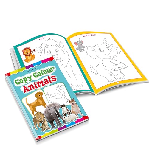 Set of 6 Copy Colour Books for Kids Age 3–5 Years | Animals, Birds, Flowers, Fruits, Transport, Vegetables | Fun Preschool Activity to Learn Colours & Object Names | Large Images & Thick Paper | Early (Paperback)
