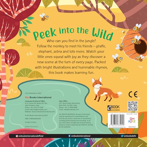 Board book: Peek into the Wild - Illustrated rhymes for kids - Board Book for Children Age 1-3 Years (Board book)