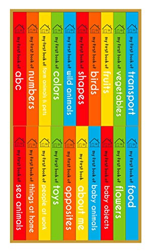 My First Learning Library: Boxset of 20 Board Books for Kids | Includes ABC, Numbers, Shapes, Colors, Wild & Baby Animals, Fruits, Vegetables, Transport, Toys, Opposites, Flowers, Sea Animals, People  (Board book)