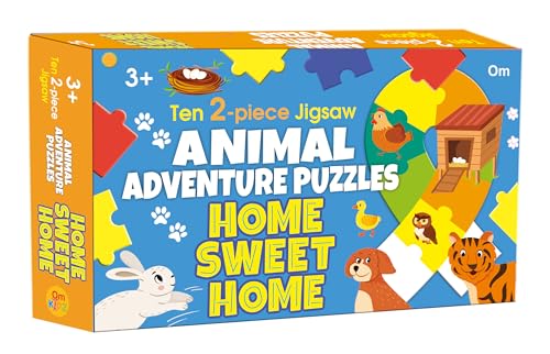 Animal Adventure Puzzles Home Sweet Home: Ten 2-Pieces Jigsaw for Kids Learn and Play | Brain Games | Mind Teaser | Puzzle Set; 3+ Ages (Puzzle)