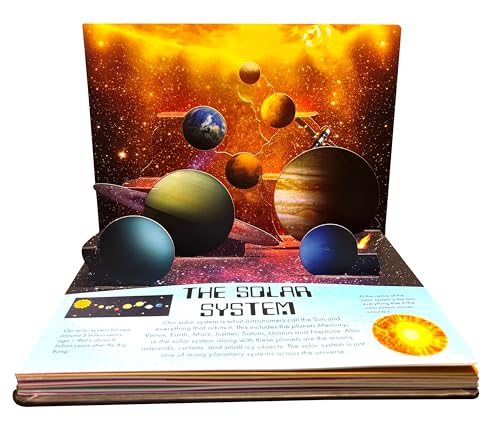 Pop Up Universe Book for Kids | 3D Interactive Space Book | Solar System, Planets, Stars, Galaxies & Satellites | Educational STEM Science Book | ... the Universe Explore Stars, Planets, Galaxies (Hardcover)