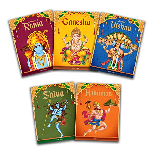Children's First Mythology Stories (Illustrated) - Pack of 5 books (Ram, Shiva, Hanuman, Ganesha, Vishnu) - Storybook for Kids - Folklore - Traditional Values - 6 years to 10 years (Paperback)