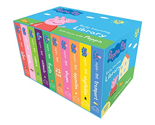 Peppa Pig Early Learning Library (English-Hindi): Boxset of 10 Board Books for Children (Board book)