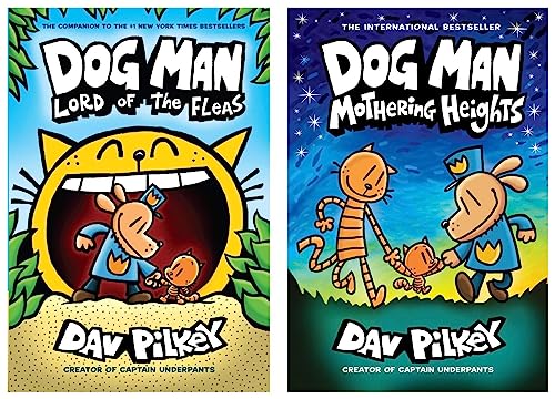 Dog Man #10: Mothering Heights & Dog Man #5: Dog Man: Lord of the Fleas: From the Creator of Captain Underpants [Hardcover] Pilkey, Dav (Product Bundle)