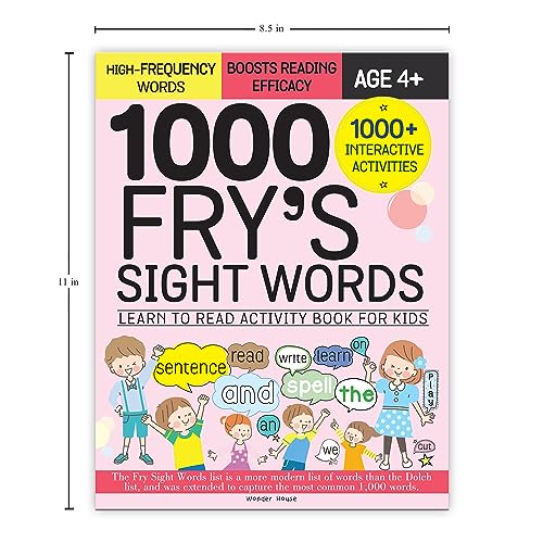 1000 Fry’s Sight Words: Learn to Read Activity Book for Kids | Build Reading Fluency & Confidence | Ages 5–9 | 1000+ High-Frequency Words Practice (Paperback)