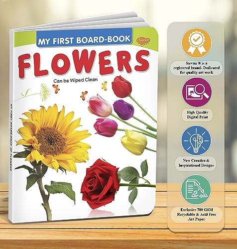 My First Board Books Flowers | Big Size Board Book For Kids By Sawan (Hardcover)