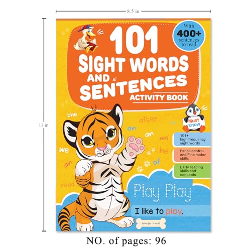 101 Sight Words and Sentences: Activity Book for Children | 400+ Sentences to Read and Practice | Ages 4–7 | Build Early Reading Fluency with Fun Exercises (Paperback)