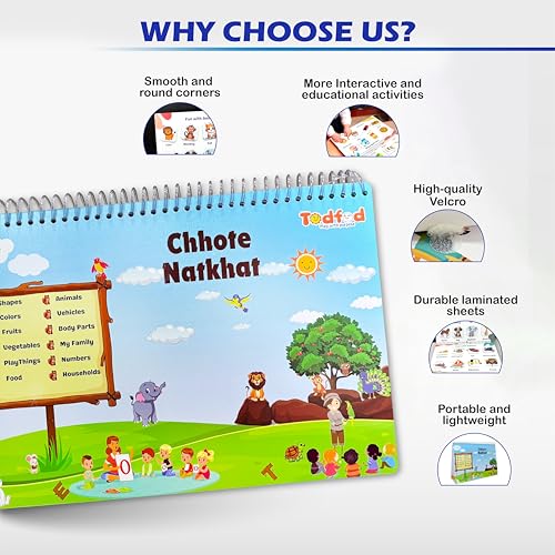 TodFod Chhote Natkhat All in One Early Learning Board Book For Kids to Learn Shapes, Colors, Fruits, Numbers, Body Parts Fruits, Vegetable, Animal And ... Binder Book For Toddlers [Board book] TodFod (Board book)