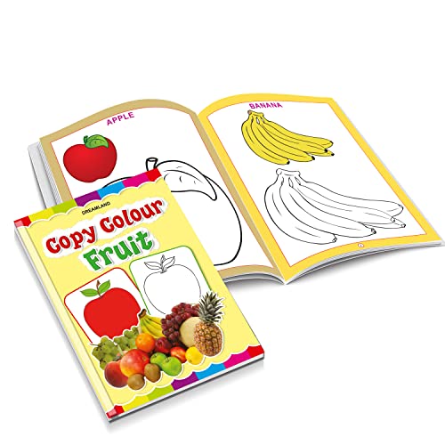 Set of 6 Copy Colour Books for Kids Age 3–5 Years | Animals, Birds, Flowers, Fruits, Transport, Vegetables | Fun Preschool Activity to Learn Colours & Object Names | Large Images & Thick Paper | Early (Paperback)