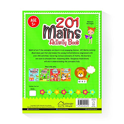 201 Maths Activity Book: Fun Activities and Practice Sheets | Learn Counting, Addition & Subtraction | Ages 4–7 | 3 Hours of Interactive Learning (Paperback)