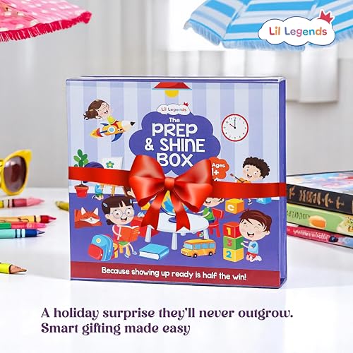 Oswaal Lil Legends Prep and Shine Box for Kids | 7-in-1 Early Learning Kit | Tracing, Vocabulary, Phonics & Activities + Stationery Kit | Age 4+ Years | School Readiness Gift Set (Product Bundle)