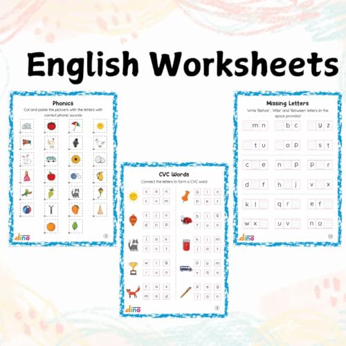 LKG Activity Worksheets For Kids + Free Sticker | Covers English, Maths, EVS, General Awarness & Lifeskills | For 3 - 5 year kids | Engaging Curriculum Based Worksheets | By Learning Dino