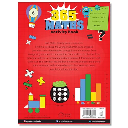 365 Maths Activity Book: Fun Activities and Practice Sheets | Learn Counting, Addition & Subtraction | Ages 4–7 | 3 Hours of Interactive Learning (Paperback)