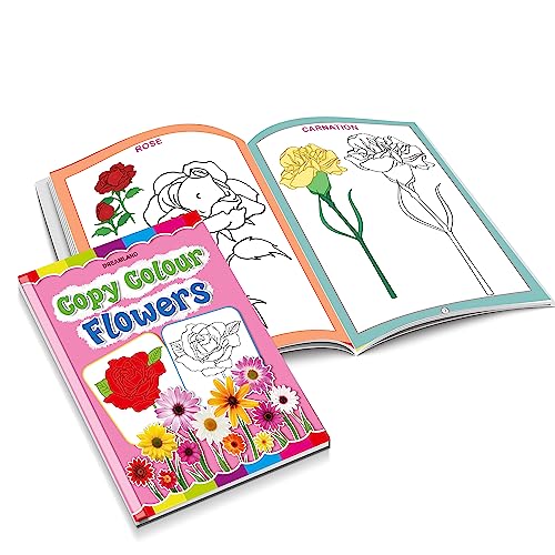 Set of 6 Copy Colour Books for Kids Age 3–5 Years | Animals, Birds, Flowers, Fruits, Transport, Vegetables | Fun Preschool Activity to Learn Colours & Object Names | Large Images & Thick Paper | Early (Paperback)
