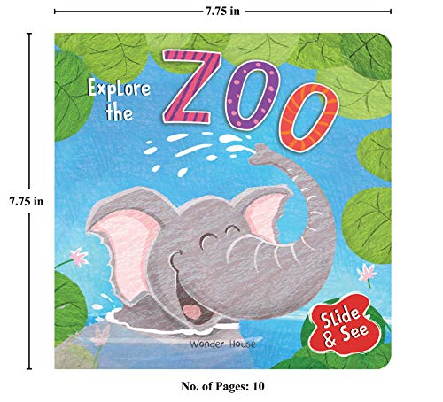 Slide And See - Explore The Zoo : Sliding Novelty Board Book For Kids (Board book)