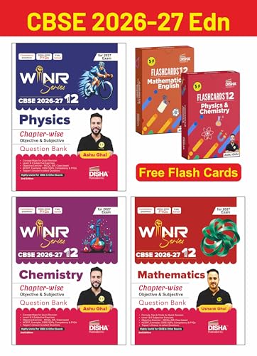 Combo (3 Books) WINR Series CBSE 2026-27 Class 12 Physics, Chemistry & Mathematics Chapter-wise Objective & Subjective Question Bank with FREE Flash Cards 2nd Edn | For 2027 Exam | Fully Solved (Paperback)