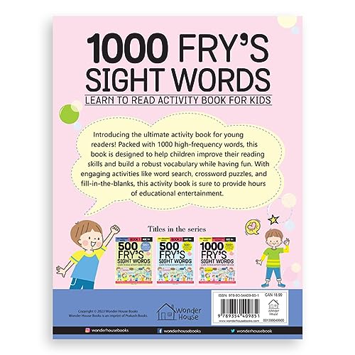 1000 Fry’s Sight Words: Learn to Read Activity Book for Kids | Build Reading Fluency & Confidence | Ages 5–9 | 1000+ High-Frequency Words Practice (Paperback)