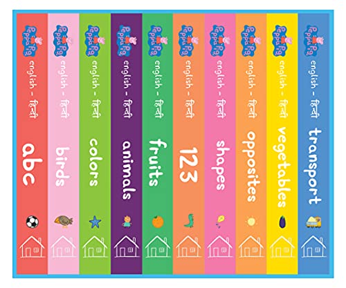 Peppa Pig Early Learning Library (English-Hindi): Boxset of 10 Board Books for Children (Board book)