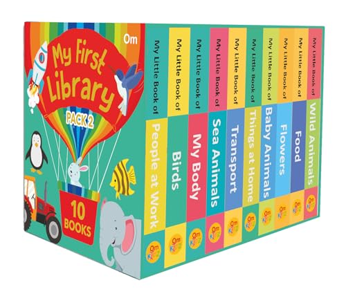 My First Library: Box Set of 10 Board Books for Children | My Little Book of Early Learning for Kids | Learn My Body, Sea Animals, Birds, Flowers & More | Kids Amazing Picture Book | Little Learner’s  (Board book)