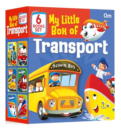 My Little Box of Transport: Early Learning Vehicle 6 Board Books for Kids | Includes Train, Car, Bus, Fire Engine, Ship & Aeroplane | Bright Pictures | Perfect Gift Set for Preschoolers (Board book)
