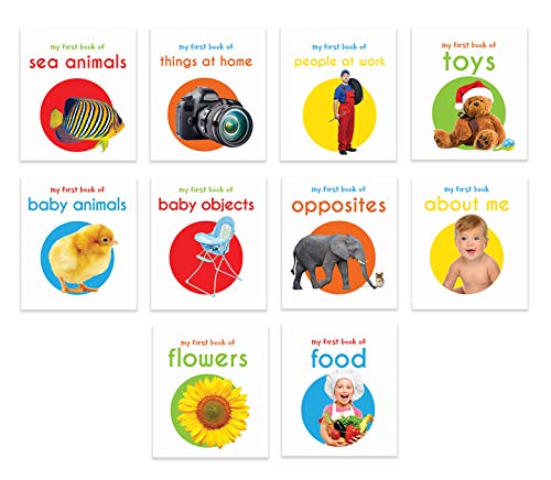 My First Library Pack 2: Boxset of 10 Board Books for Kids (Pack 2) | Includes Baby Objects, Baby Animals, Opposites, People at Work, Flowers, Food, Sea Animals, Things at Home, About Me & Toys | Earl (Board book)