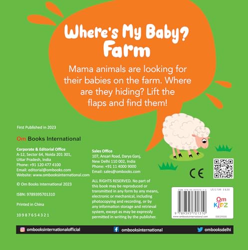 Board Book: Where's My Baby? Farm - Illustrated Story books for Kids (Board book)