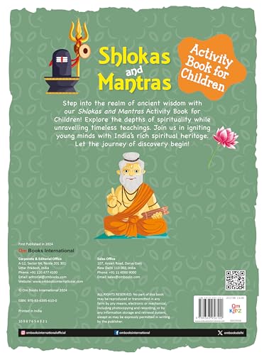 Shlokas and Mantras for Kids - Activity Book for Children with Stickers Inside | Discover India's Rich Culture and Tradition - Learn | Explore | Grow | Illustrated Book | (Paperback)